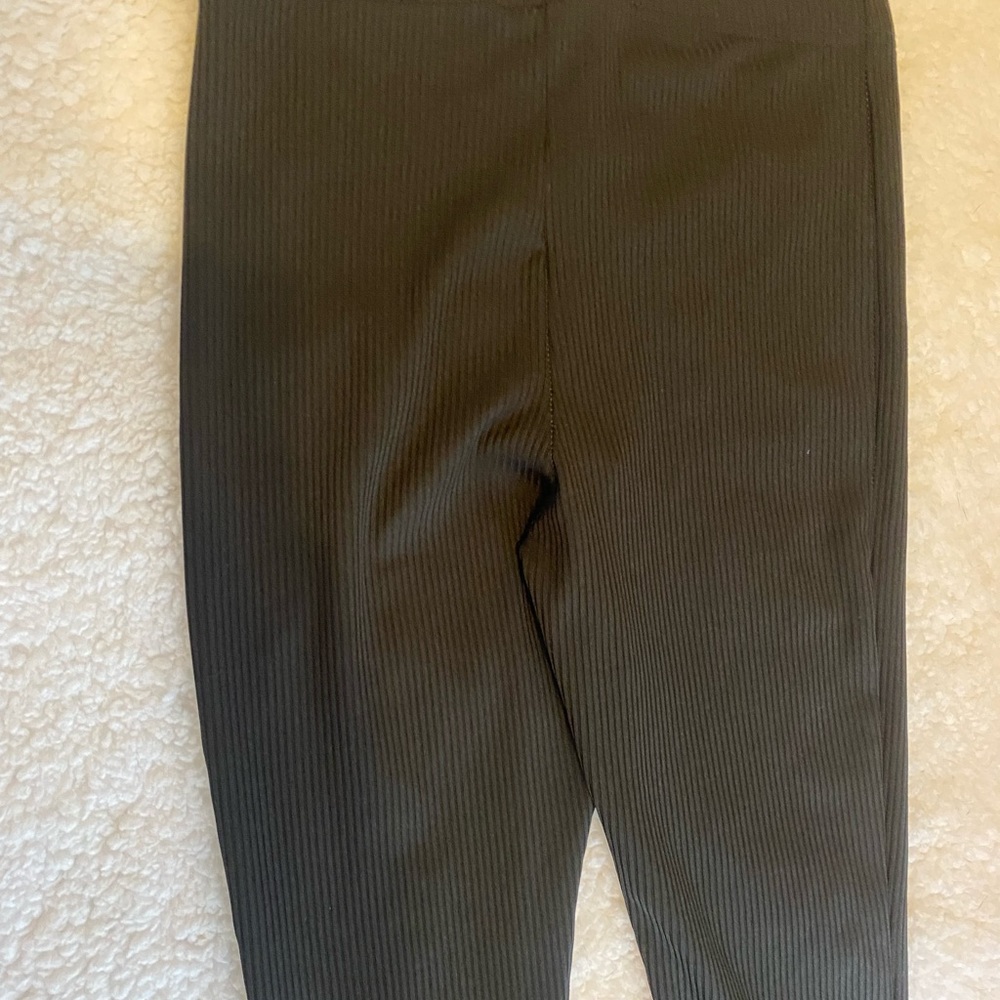Womens Black TopShop Stretchy Ribbed Leggings Pants with Bell bottoms - Picture 4 of 7